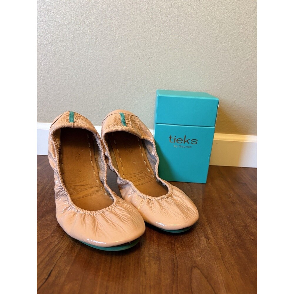 Tieks by Gravrieli Slip On Ballet Flats Foldable Women Size 8 Blush Pink Leather